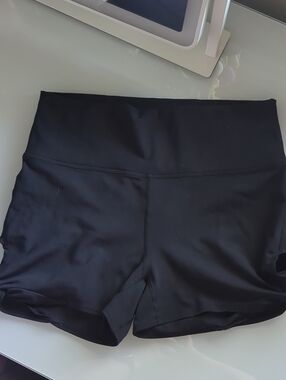Fabletics Black High-Rise Bike Shorts